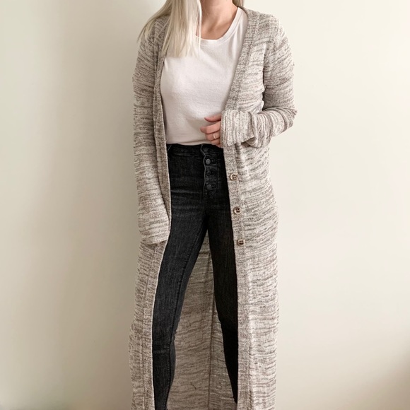 Free People Long Grey Cardigan